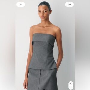 Babaton Gray Fold-Over Pencil Skirt